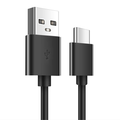 Black 1m USB-A to USB-C charger cable for TCL phones from 9eight5, suitable for fast charging and data transfer.