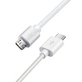 White 1m USB-C to Micro-USB charger cable for LG SmartWatch models G Watch, G Watch R, Urbane, and Watch Sport.