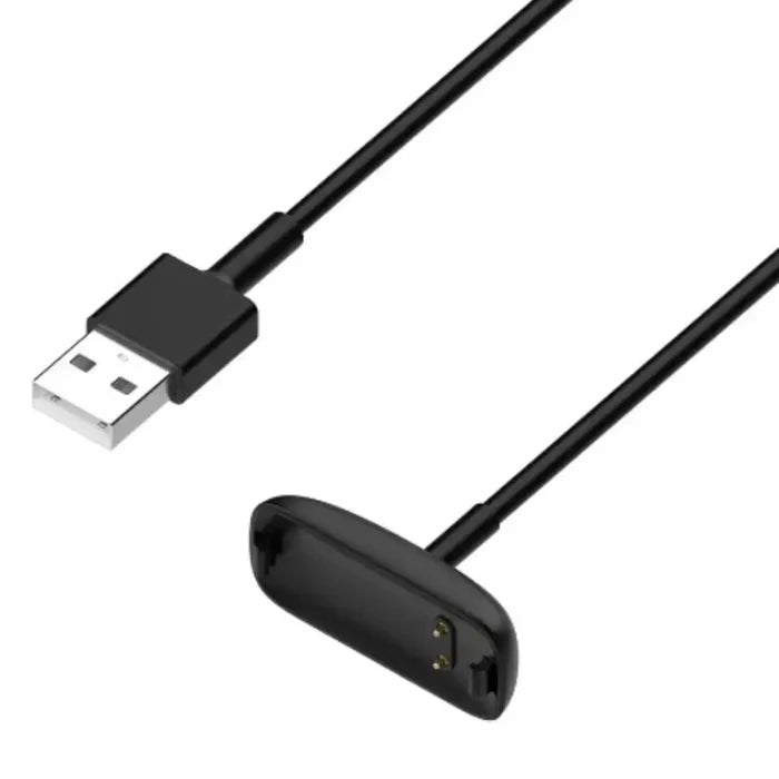 Habicare USB charger cable for Fitbit Inspire 3 TWS, showing the cable with USB connector and charging end for fitness tracker.
