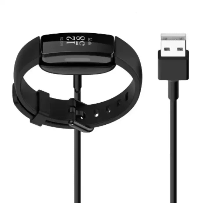 Habicare TWS USB charger cable for Fitbit Inspire and Ace series, showing the compact charging cord and connector.
