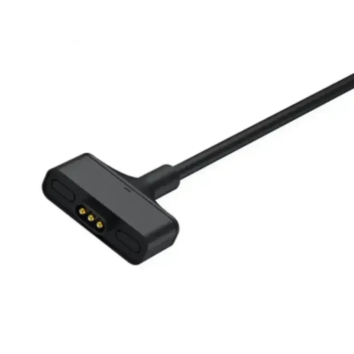 Habicare USB Charger Cable for Fitbit Ionic TWS smartwatch, shown connected and ready for charging.