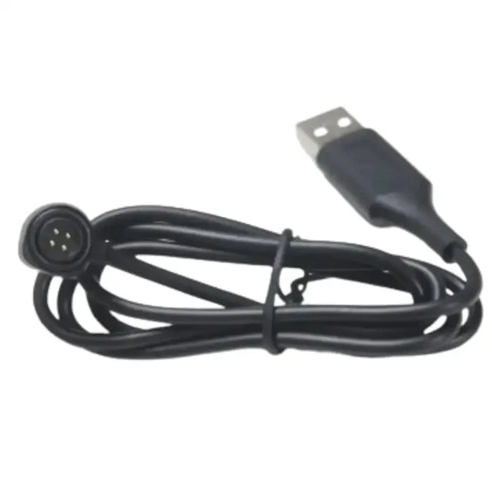 Magnetic USB charger cable for Polar M600 smartwatch, TWS compatible, by Habicare, shown connected to the device.