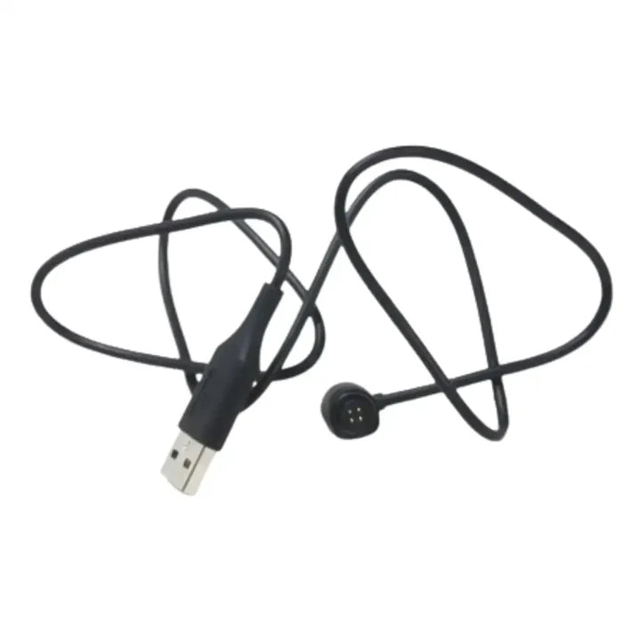 Magnetic USB charger cable for Polar M600 smartwatch, TWS compatible, by Habicare, shown connected to the device.