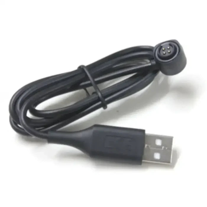 Magnetic USB charger cable for Polar M600 smartwatch, TWS style, by Habicare, shown connected to the device in a close-up shot.