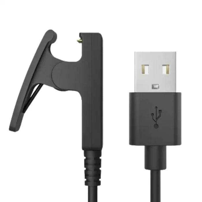 Habicare TWS USB charger for Garmin Lily and Forerunner series smartwatches, compact charging accessory in black
