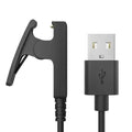 Habicare TWS USB charger for Garmin Lily and Forerunner series smartwatches, compact charging accessory in black
