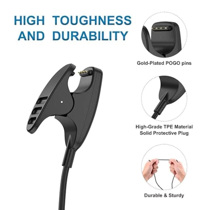 Black USB charger for Suunto watches, compatible with Suunto 3 Fitness, 5, Traverse, Ambit 1, 2, and 3 models.