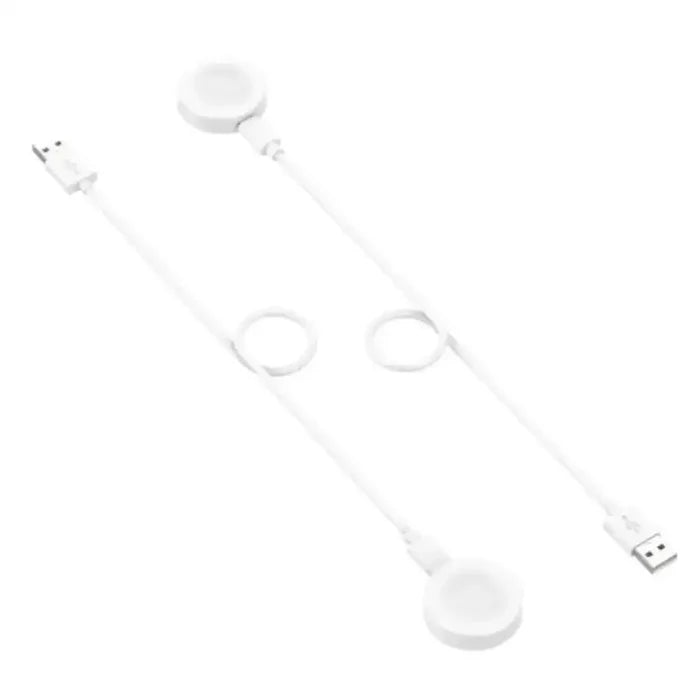 Habicare USB charging cable for Huawei Watch GT Series TWS smartwatch, shown connected for charging.
