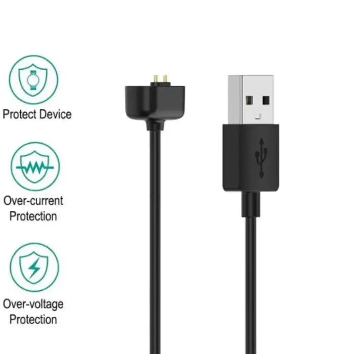 Habicare USB charging cradle for Amazfit Band 7, a TWS device, shown on a white background with charging ports and band attachment area.