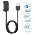 Habicare USB charging dock for Amazfit GTR, GTS, and T-Rex smartwatches with 100cm charger cable for TWS charging.