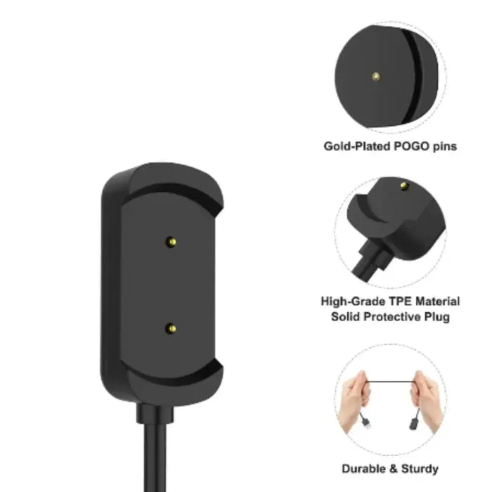 Habicare USB charging dock for Amazfit GTR, GTS, and T-Rex smartwatches with 100cm charger cable.
