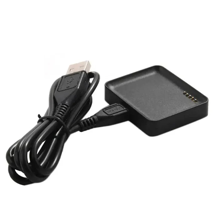 Habicare USB charging dock and cradle for LG G Watch W100 TWS smartwatch, with charging cable and adapter in the image.