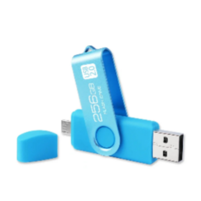 Habicare USB flash drive TWS for Android and PC, 8GB to 128GB, showing the compact drive with brand logo and connection ports.