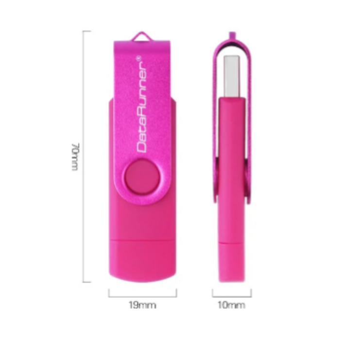 Habicare TWS USB flash drive for Android and PC, 8GB to 128GB storage, shown with compact design on a white background.