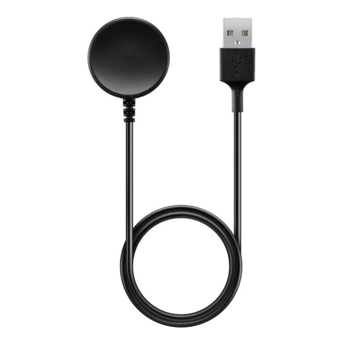 Black USB wireless charger for Apple Watch, compatible with Apple Watch models, designed for convenient wireless charging.