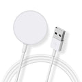 White USB wireless charger for Apple Watch with USB-C cable, designed for convenient charging from That Watch Shop.