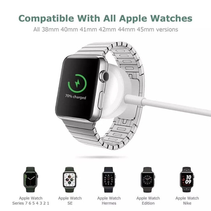 Wireless USB charger for Apple Watch by That Watch Shop, showing the compact charging pad and cable connection.