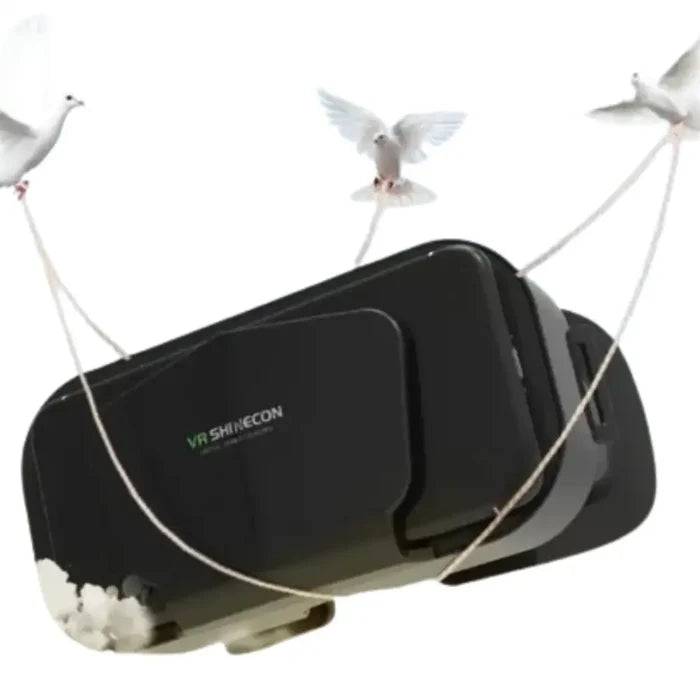 Habicare 9eight5 VR glasses for movies and games with controller support, featuring comfortable design and immersive viewing experience.
