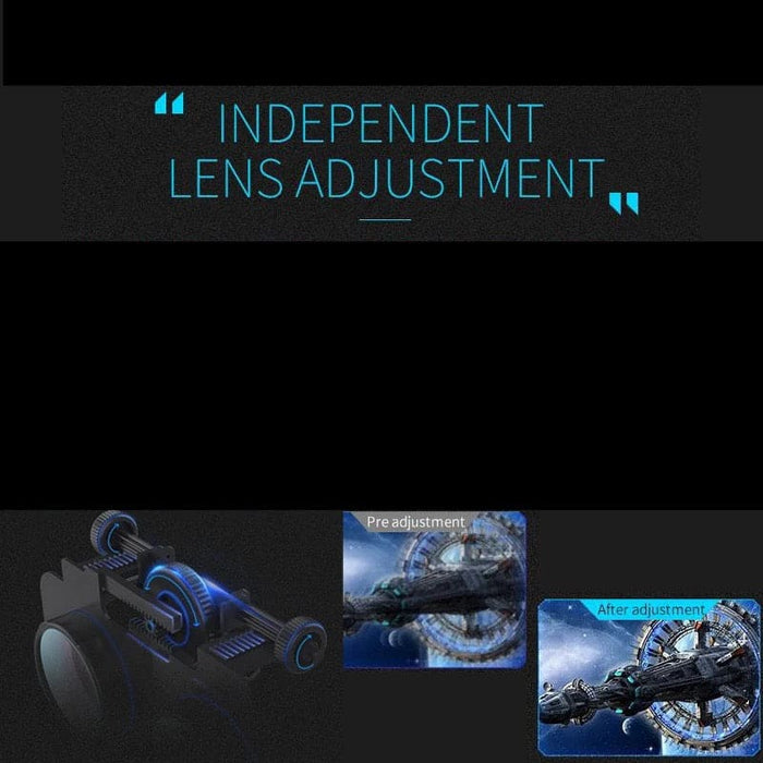 9eight5 VR goggles with remote and headphones, showcasing sleek electronic accessories for immersive virtual reality experiences.