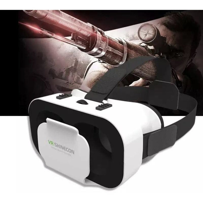9eight5 VR goggles for phone and tablet accessories, shown with flash photography and camera setup in the image.