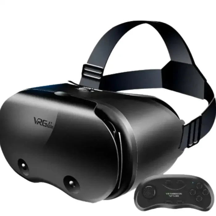 Habicare 9eight5 VR headset with wireless rocker for smartphones, featuring adjustable straps and immersive display for virtual reality gaming.