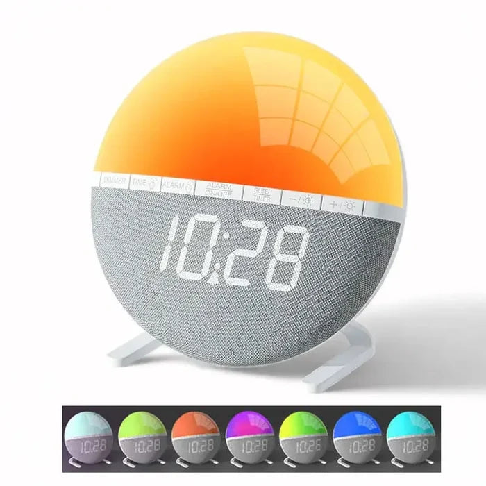 HBC 9eight5 Wake-Up Light Sunrise Alarm Clock with sunrise simulation and adjustable brightness for gentle wake-up.