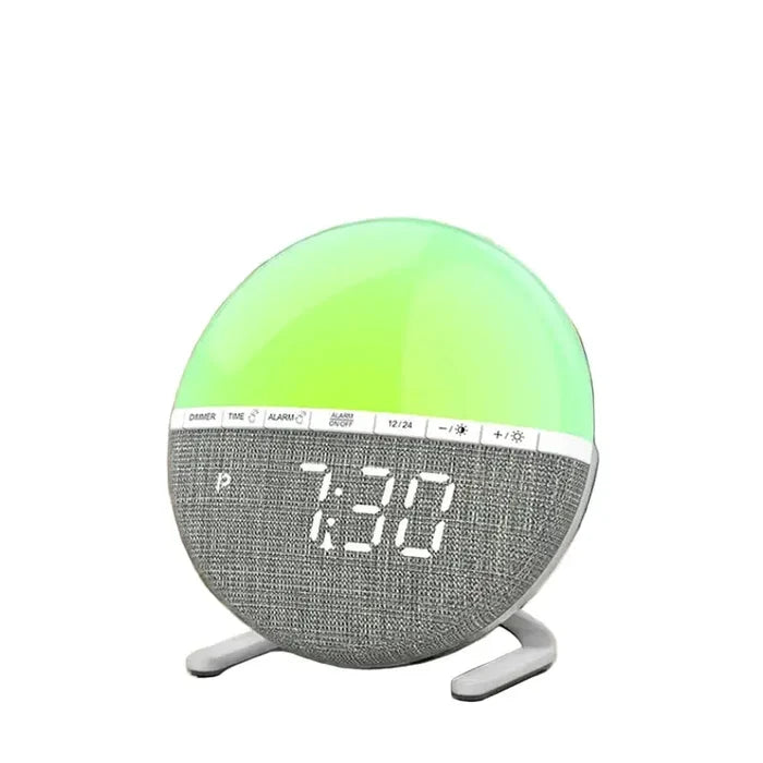 HBC Wake-Up Light Sunrise Alarm Clock by 9eight5 with adjustable brightness and sunrise simulation feature.