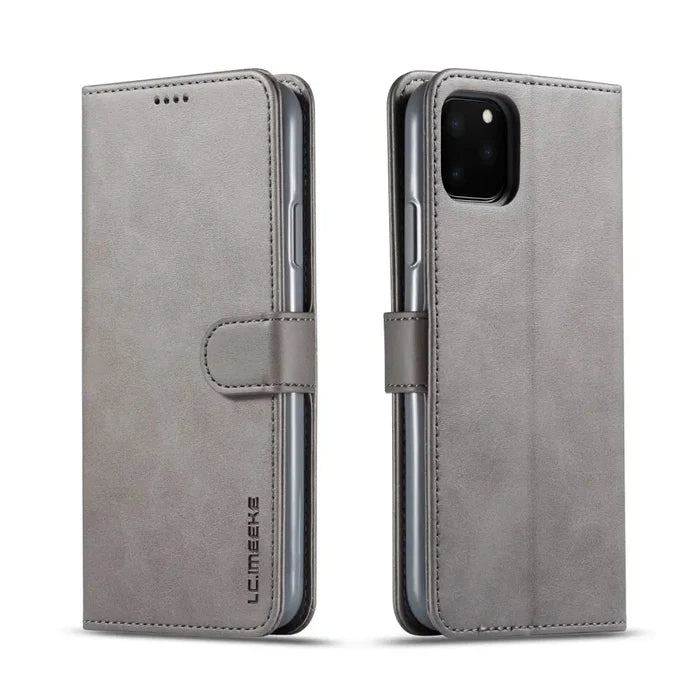 Habicare 9eight5 leather wallet case for iPhone 13-16 series, in multiple colors, with card slots and protective design
