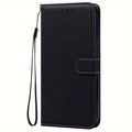 9eight5 wallet case for Samsung Galaxy A02S, brown leather phone cover with card slots and secure closure.