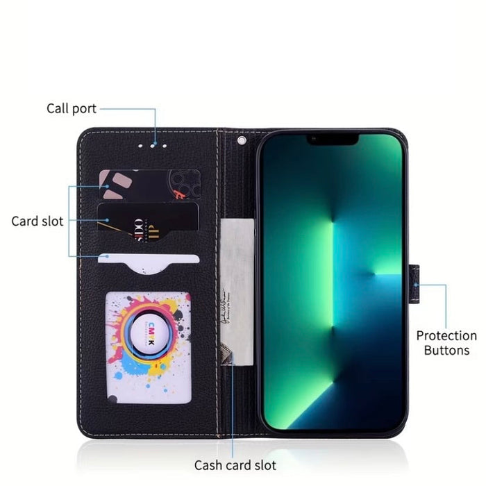 9eight5 wallet case for Samsung Galaxy A02S, stylish protective phone case with card slots and soft interior lining.