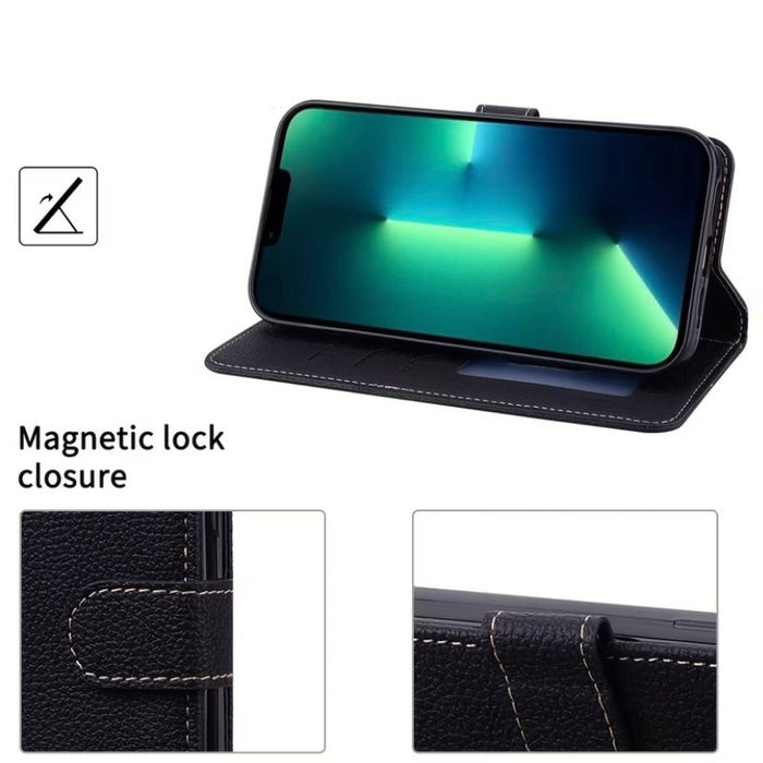 Samsung Galaxy A02S wallet case by 9eight5 with card slots and protective cover, made of durable synthetic leather.