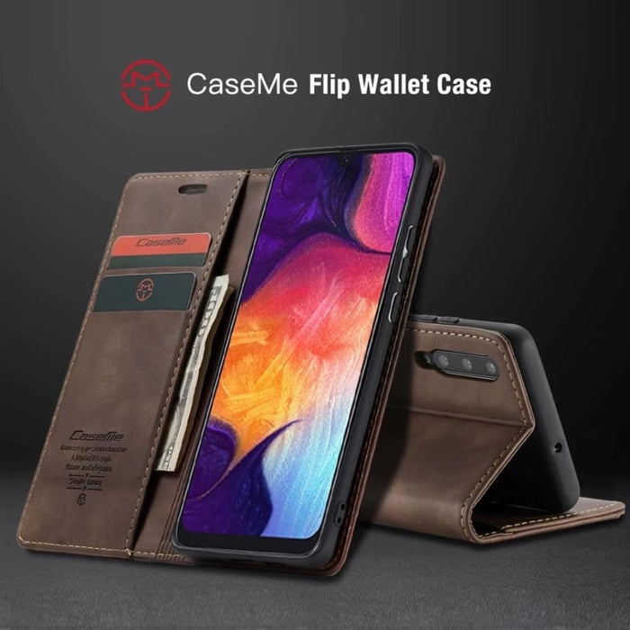 Samsung Galaxy A10s wallet case by 9eight5 with card slots and protective flip cover, designed for stylish phone protection.