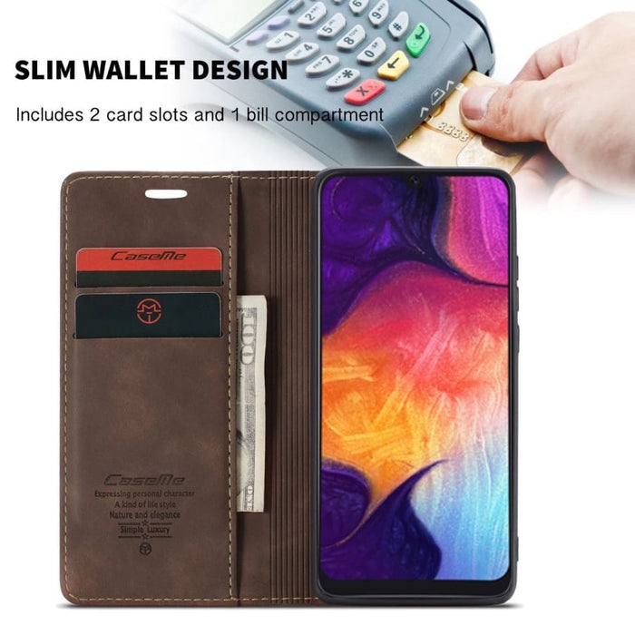 Samsung Galaxy A10s wallet case by 9eight5 with card slots and flip cover, providing stylish protection for your phone.