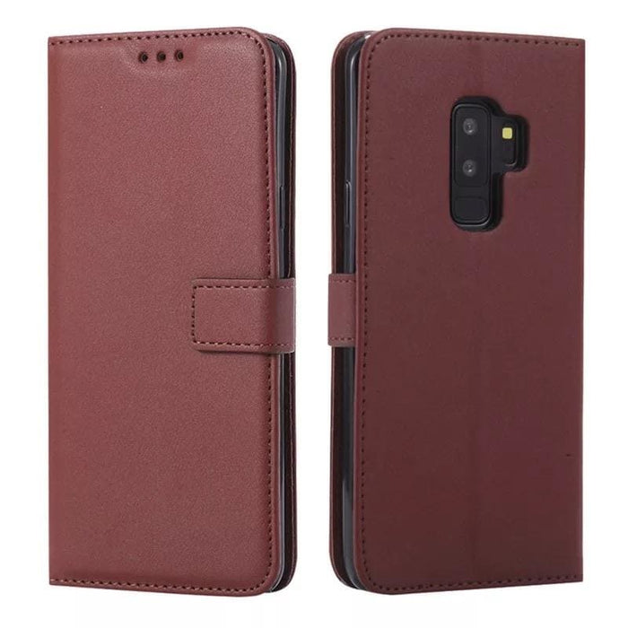 Brown Samsung Galaxy Note 4 wallet case by 9eight5 with card slots and magnetic closure, designed for protection and style.