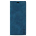 Blue Habicare 9eight5 wallet case for Samsung Galaxy S and A series with magnetic closure and card slots.