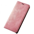 Pink Habicare 9eight5 wallet case for Samsung Galaxy S and A series with magnetic closure and card slots.