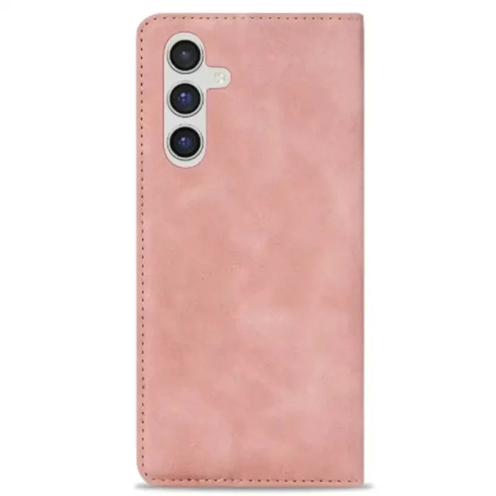 Pink Habicare 9eight5 wallet case for Samsung Galaxy S and A series with magnetic closure and card slots.