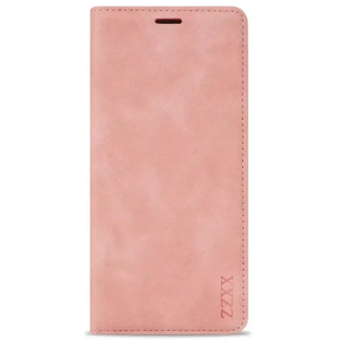 Pink Habicare 9eight5 wallet case for Samsung Galaxy S and A series with magnetic closure and card slots.