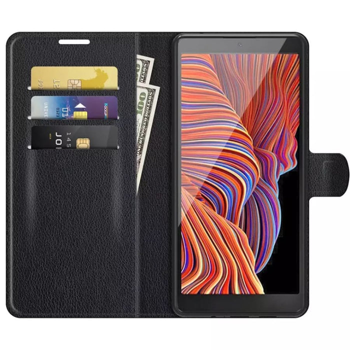 9eight5 wallet case for Samsung Galaxy Xcover 4/4S, leather phone case with card slots and secure flip cover.
