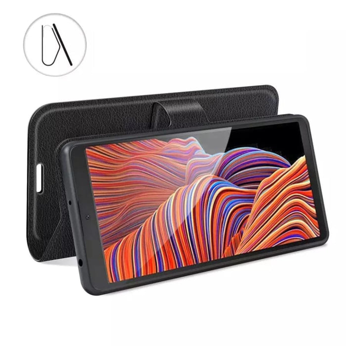 9eight5 wallet case for Samsung Galaxy Xcover 4/4S, featuring card slots and durable protective cover in sleek design.