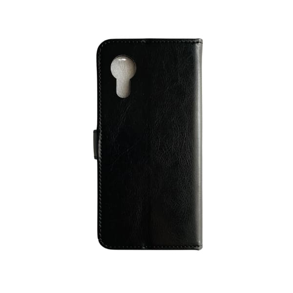 9eight5 wallet case for Samsung Galaxy Xcover 5/5s, protective phone case with card slots, black leather-style finish.