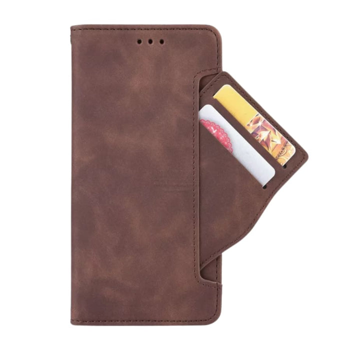 9eight5 wallet case for Samsung Galaxy Xcover 6 Pro and Xcover Pro 2, with card slots and protective cover, shown on the phone.
