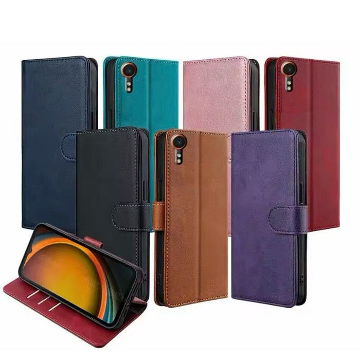 Samsung Galaxy Xcover 7 wallet case by 9eight5 with card slots and protective cover, designed for durable phone protection.