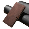 Habicare 9eight5 magnetic wallet case in coffee for Samsung S25, S24, Note, and A Series smartphones, featuring card slots and a protective design.