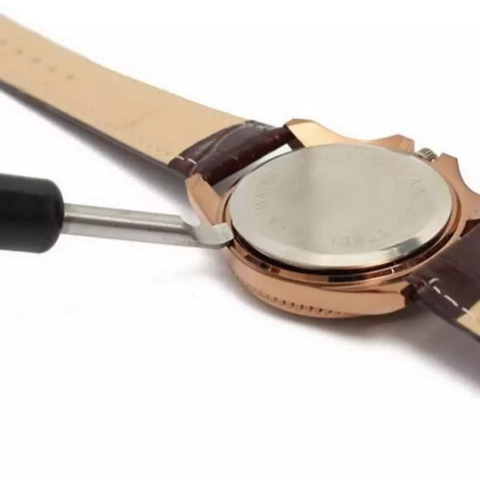 Watch Back Cover Remover tool with handle, designed for watch repair and opening watch cases, from That Watch Shop.