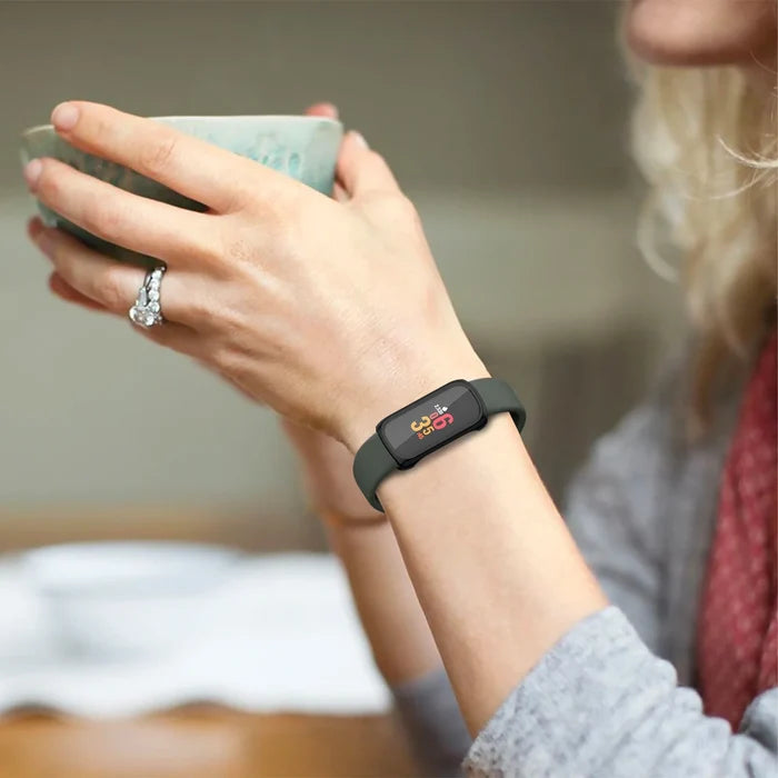 Habicare TWS watch case for Fitbit Inspire 2, protective accessory with sleek design and secure fit for device protection.