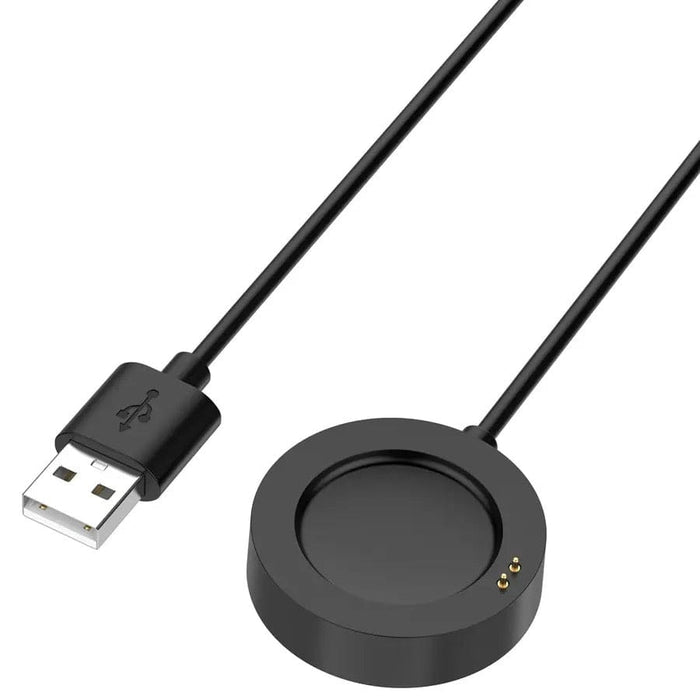 Black Xiaomi watch charger compatible with S4, S3, S2, and Mi Watch 2 Pro, designed for easy charging of Xiaomi smartwatches.