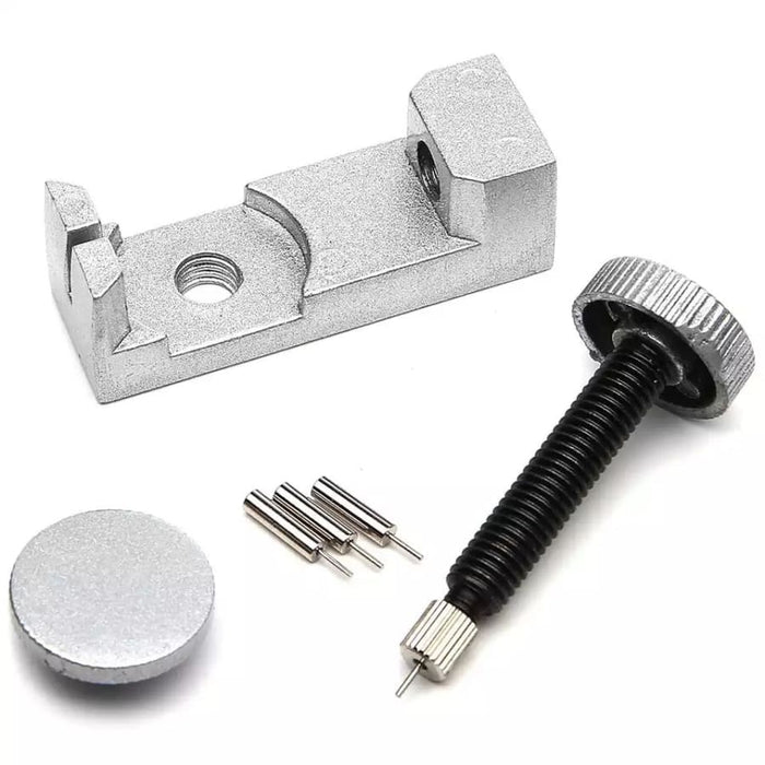 That Watch Shop watch link remover tool for adjusting watch bands, featuring a precision tool with multiple pin sizes
