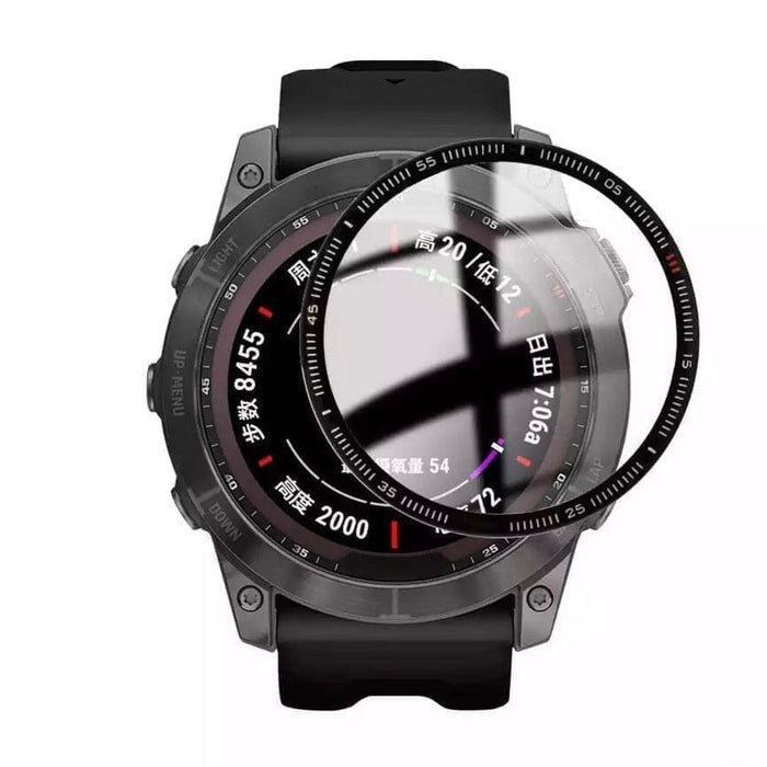 Black Garmin Fenix 6S/6S Pro watch screen protectors, pack of 2, designed to shield and preserve the watch display.
