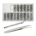 Assorted watch, sunglasses, and electronics screws in a repair tool kit for watch and electronics repair.